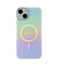 Guess Iridescent Magsafe Case Πολύχρωμη θήκη προστασίας από σκληρό πλαστικό – iPhone 15 Plus (Rainbow Purple – GUHMP15MHITSQ)