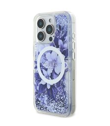 Guess Magsafe “Liquid Glitter Flower" Hard Case Θήκη προστασίας από σκληρό πλαστικό – iPhone 16 Pro (Μωβ – GUHMP16LLFMWTU)
