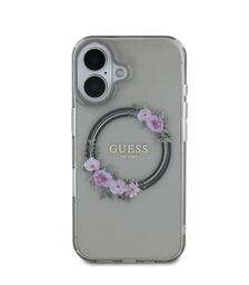 Guess Magsafe “Flower Wreath” Hard Case Θήκη προστασίας από σκληρό πλαστικό – iPhone 16 (Μαύρο – GUHMP16SHFWFCK)