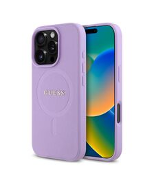 Guess Magsafe “Saffiano Collection" Hard Case Θήκη προστασίας από δερματίνη – iPhone 16 Pro Max (Μωβ – GUHMP16XPSAHMCU)