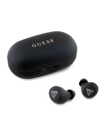 Guess Grained Printed Classic Logo True Wireless ENC Earphones (Black - GUTWSPGTSPSK)