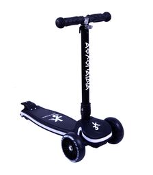 ΑΘΛΟΠΑΙΔΙΑ 3τροχο Πατίνι (Scooter) αναδιπλούμενο με φωτιζόμενη βάση και ροδάκια - Μαύρο