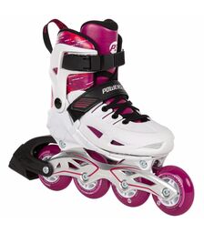 POWERSLIDE Phuzion Universe 4W Αυξομειούμενα Πατίνια - Ροζ Χρώμα (Λευκό-Ροζ), Μέγεθος (37-40)