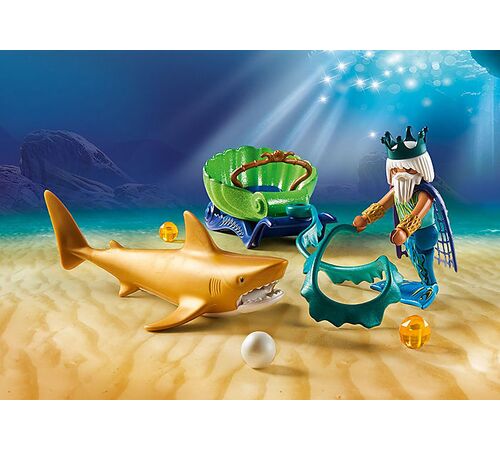 PLAYMOBIL Βασιλιάς της Θάλασσας με άμαξα καρχαρία 70097