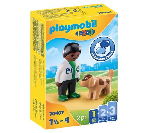 PLAYMOBIL 1-2-3 Κτηνίατρος με σκυλάκι 70407