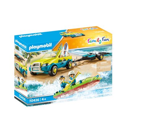 PLAYMOBIL Family Fun Αυτοκίνητο με ανοιχτή οροφή και κανό 70436