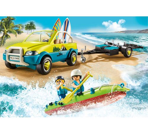 PLAYMOBIL Family Fun Αυτοκίνητο με ανοιχτή οροφή και κανό 70436