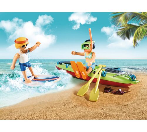 PLAYMOBIL Family Fun Αυτοκίνητο με ανοιχτή οροφή και κανό 70436