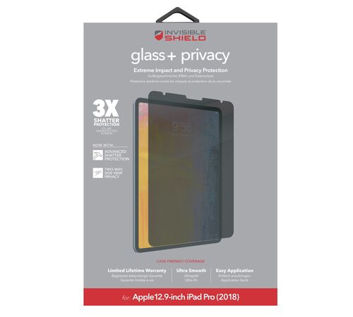 ZAGG InvisibleShield Tempered Glass – Apple iPad Pro 2018 12.9-inch (privacy)