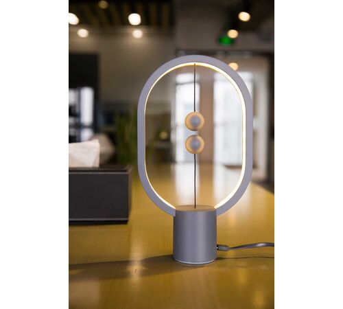 DesignNest Heng Balance Mini |Plastic Lamp Ellipse| Διακοσμητική λάμπα με μαγνητικό διακόπτη (Light Grey)