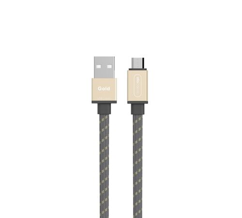 Allocacoc USBCable |Flat| Αλουμινένιο πλεκτό καλώδιο microUSB (1,5 μέτρο - χρυσό)
