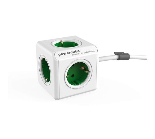 Allocacoc® PowerCube | Extended| Πολύπριζο 5 θέσεων – Πράσινο – 1306GN/DEEXPC