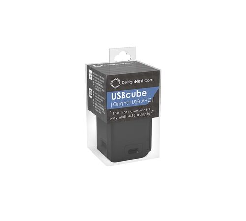 Allocacoc® PowerCube |USBcube Original USB A+C| Πολύπριζο 2xUSB-A + 2xUSB-C - Μαύρο - 10466BK/EUACMC