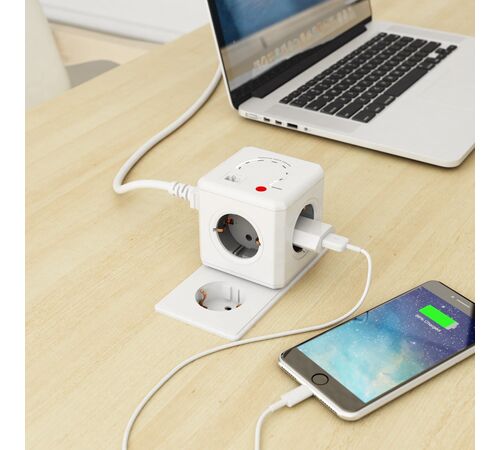 Allocacoc® PowerCube |Extended WiFi| Πολύπριζο 4 θέσεων - Γκρι - 9710/DEEXWF