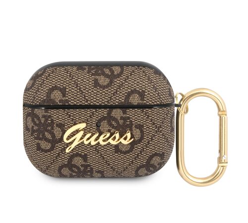 Guess Script Metal Logo Collection Θήκη προστασίας από δερματίνη για Apple Airpods Pro (Καφε)