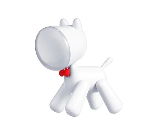 Designnest® PuppyLamp |Janpim| Επιτραπέζια λάμπα αστείο κουτάβι με διακόπτη στη ουρά του (λευκό)