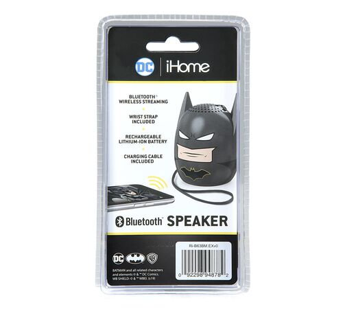 eKids Batman Φορητό ηχείο Bluetooth για παιδιά με λουράκι καρπού (Γκρι/Μαύρο)
