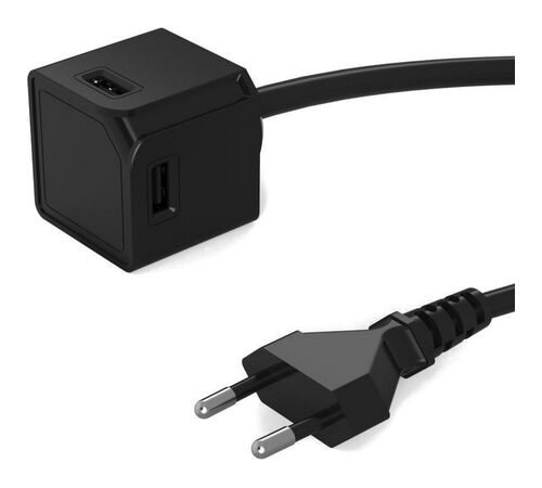 Allocacoc® PowerCube |USBcube Extended USB A| Πολύπριζο 4 θέσεων USB-A - Μαύρο - 10464BK/EUEUMC