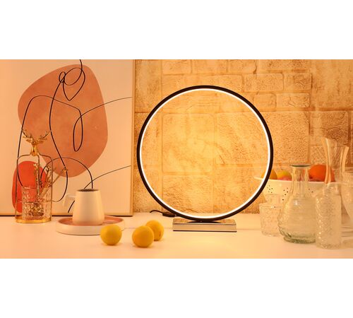 Designnest Round Table Lamp |Heng| Σφαιρική διακοσμητική λάμπα διαμέτρου 35 εκατοστών με ροοστάτη (Μαύρο)
