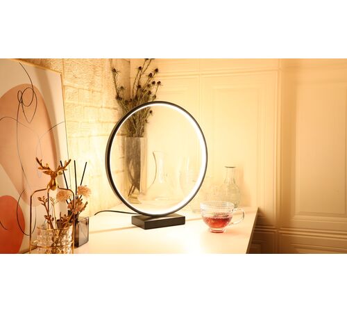 Designnest Round Table Lamp |Heng| Σφαιρική διακοσμητική λάμπα διαμέτρου 35 εκατοστών με ροοστάτη (Μαύρο)