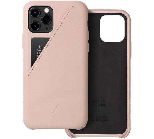 Native Union Clic Card Δερμάτινη Θήκη προστασίας για Apple iPhone 11 Pro με υποδοχή για κάρτες – ροζ