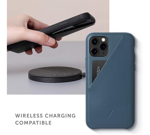 Native Union Clic Card Δερμάτινη Θήκη προστασίας για Apple iPhone 11 Pro με υποδοχή για κάρτες – μπλε