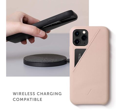 Native Union Clic Card Δερμάτινη Θήκη προστασίας για Apple iPhone 11 Pro με υποδοχή για κάρτες – ροζ