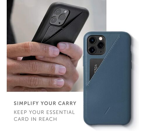 Native Union Clic Card Δερμάτινη Θήκη προστασίας για Apple iPhone 11 Pro με υποδοχή για κάρτες – μπλε