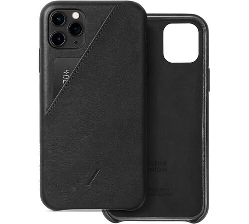 Native Union Clic Card Δερμάτινη Θήκη προστασίας για Apple iPhone 11 Pro Max με υποδοχή για κάρτες – μαύρη
