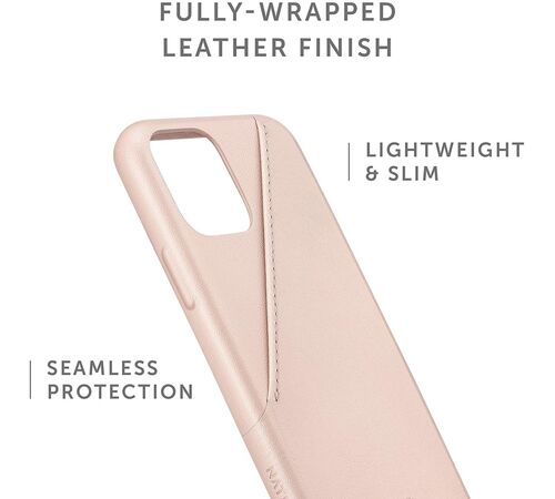 Native Union Clic Card Δερμάτινη Θήκη προστασίας για Apple iPhone 11 Pro με υποδοχή για κάρτες – ροζ