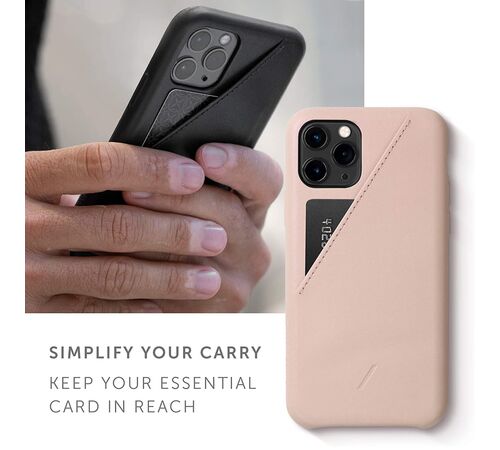 Native Union Clic Card Δερμάτινη Θήκη προστασίας για Apple iPhone 11 Pro με υποδοχή για κάρτες – ροζ