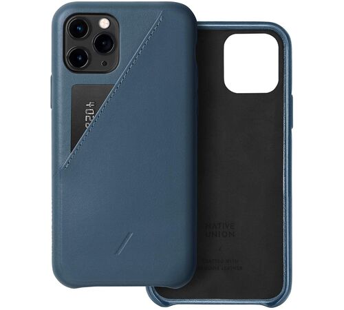 Native Union Clic Card Δερμάτινη Θήκη προστασίας για Apple iPhone 11 Pro με υποδοχή για κάρτες – μπλε