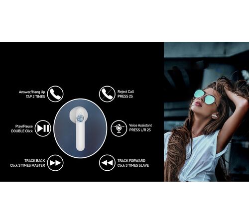 Tellur Flip Bluetooth True Wireless Headphones Ασύρματα Ακουστικά Bluetooth TWS – White