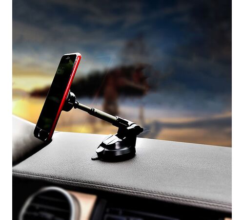Tellur Phone Suction Cup Magnetic Adjustable Holder Μαγνητική βάση στήριξης Smartphone ταμπλώ αυτοκινήτου (Black - TLL171092)