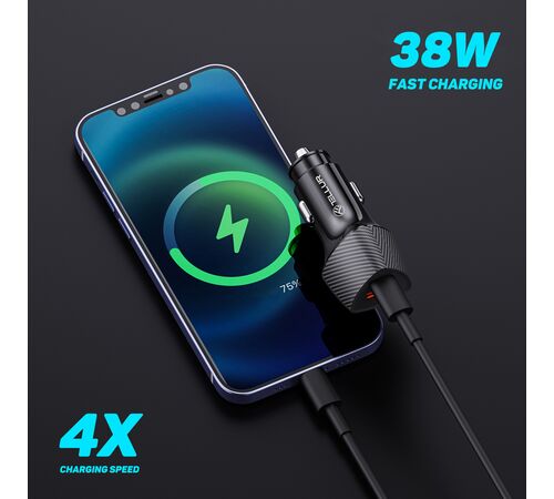 Tellur FCC10 Dual USB Car Charger with PowerDelivery 20W + QuickCharge 3.0 / φορτιστής αυτοκινήτου δύο υποδοχών 38W