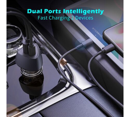 Tellur FCC10 Dual USB Car Charger with PowerDelivery 20W + QuickCharge 3.0 / φορτιστής αυτοκινήτου δύο υποδοχών 38W