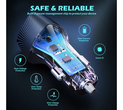 Tellur FCC10 Dual USB Car Charger with PowerDelivery 20W + QuickCharge 3.0 / φορτιστής αυτοκινήτου δύο υποδοχών 38W
