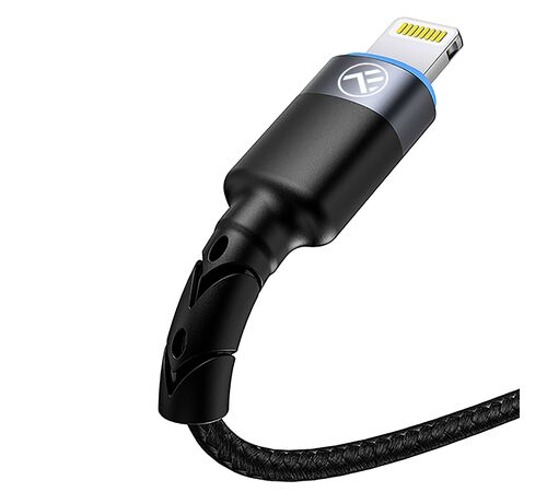 Tellur Data Cable USB To Lightning with LED Light, 2A, 2m, nylon, black