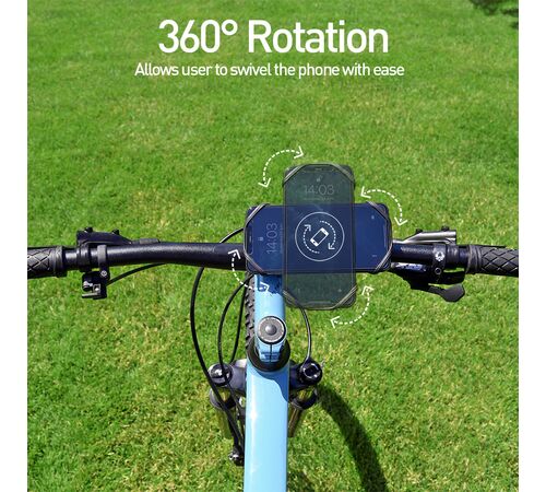 Tellur BPH100 Bike Phone Holder Αφαιρούμενη Βάση στήριξης Smartphone (4" έως 6,5" ιντσών) κατάλληλη για ποδήλατο (Black)