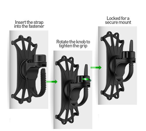 Tellur BPH100 Bike Phone Holder Αφαιρούμενη Βάση στήριξης Smartphone (4" έως 6,5" ιντσών) κατάλληλη για ποδήλατο (Black)