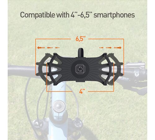 Tellur BPH100 Bike Phone Holder Αφαιρούμενη Βάση στήριξης Smartphone (4" έως 6,5" ιντσών) κατάλληλη για ποδήλατο (Black)
