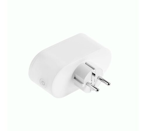 Tellur Smart WiFi AC Dual Plug Διπλή Εξωτερική Πρίζα Ρεύματος WiFi με Ένδειξη ενεργειακής κατανάλωσης σε λευκό χρώμα
