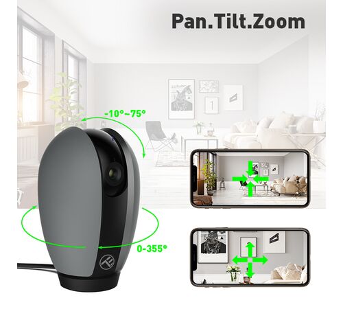 Tellur WiFi Smart Indoor Camera σε μαύρο/γκρι χρώμα FullHD (TLL331071)