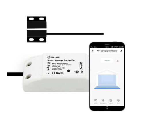 Tellur Smart WiFi Garage Door control Kit Τηλεχειρισμός Γκαραζόπορτας σε λευκό χρώμα