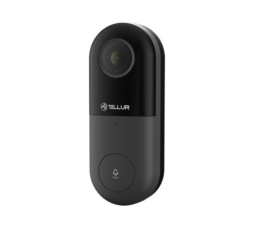 Tellur Video DoorBell WiFi Ασύρματο Κουδούνι Πόρτας με Κάμερα & Wi-Fi σε μαύρο/γκρι χρώμα FullHD (TLL331251)