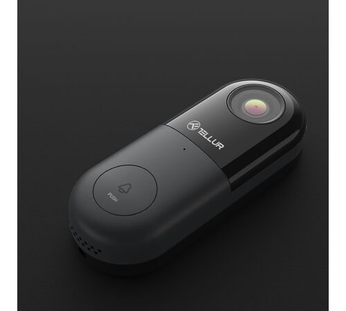 Tellur Video DoorBell WiFi Ασύρματο Κουδούνι Πόρτας με Κάμερα & Wi-Fi σε μαύρο/γκρι χρώμα FullHD (TLL331251)