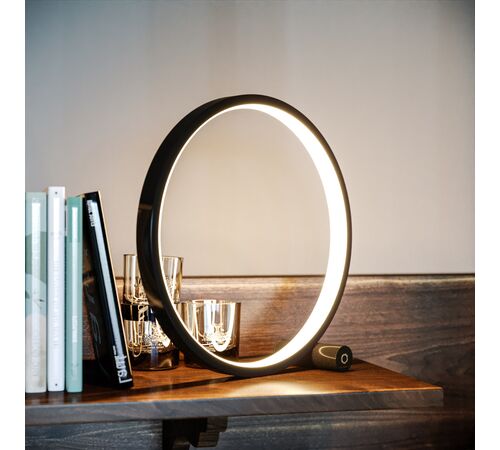 Designnest Round Table Lamp |Heng| Touch Σφαιρική διακοσμητική λάμπα διαμέτρου 25 εκατοστών με ροοστάτη αφής (Μαύρο)