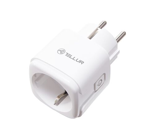 Tellur Smart WiFi AC Εξωτερική Πρίζα Ρεύματος WiFi με Ένδειξη ενεργειακής κατανάλωσης σε λευκό χρώμα