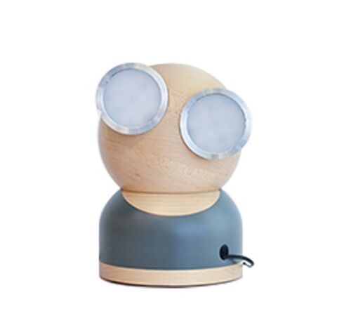 Designnest® GoggleLamp |Mr Watt| Επιτραπέζιο Φωτιστικό από ξύλο σφενδάμου και αλουμίνιο με ρύθμιση φωτεινότητας αφής (grey/blue/wood)