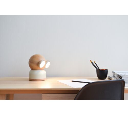 Designnest® GoggleLamp |Mr Watt| Επιτραπέζιο Φωτιστικό από ξύλο σφενδάμου και αλουμίνιο με ρύθμιση φωτεινότητας αφής (grey/blue/wood)